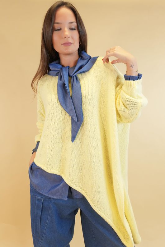 Big Softie Super Slant Knit Jumper Lemon